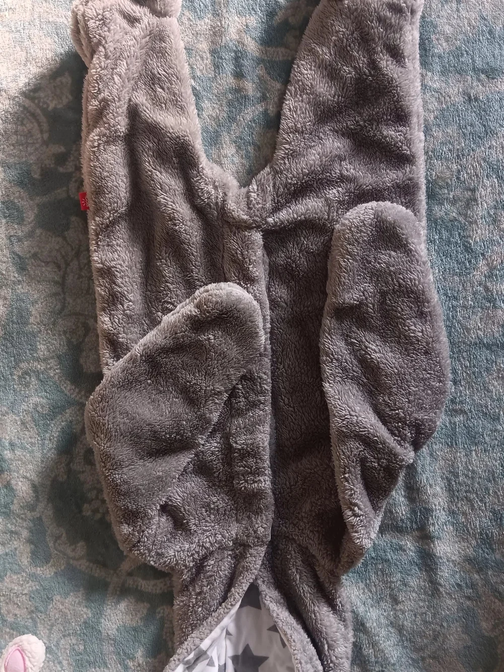 magnetic me Plush Gray Star Hooded Baby Jacket